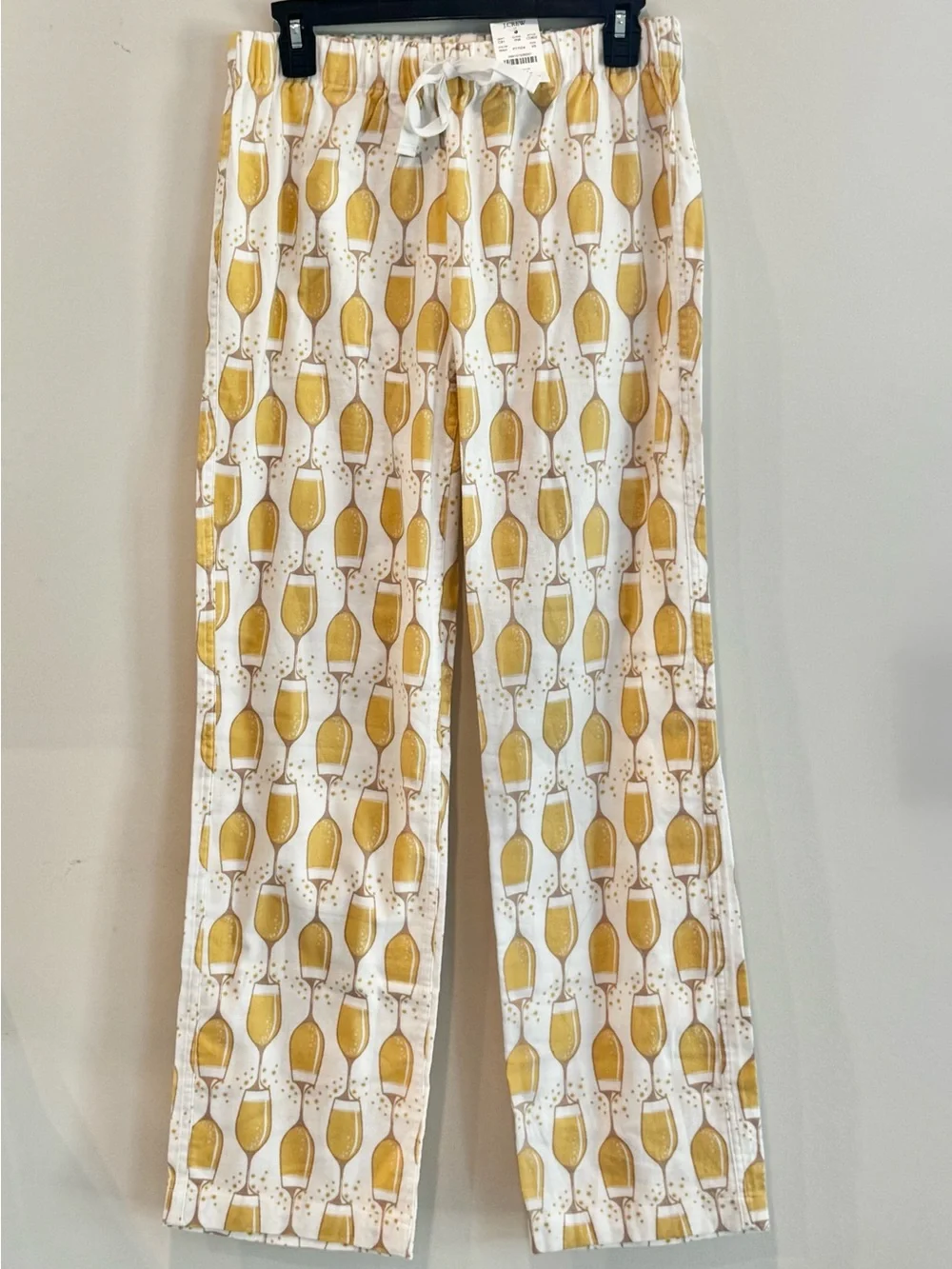 J.Crew NWT Champagne Pajama Set XS/S Cheers Glitter Cotton Bridal Party NYE